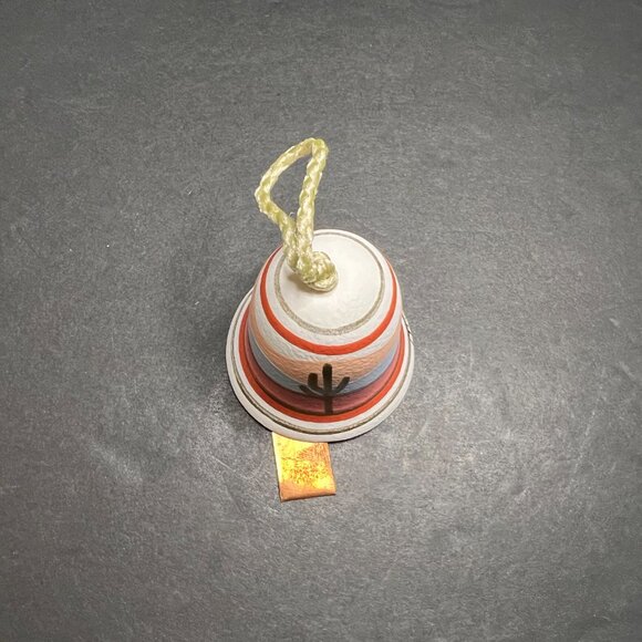 Phoenix Arizona Hand Painted Art Pottery Ceramic Desert Cactus Bell Ornament - Picture 4 of 5